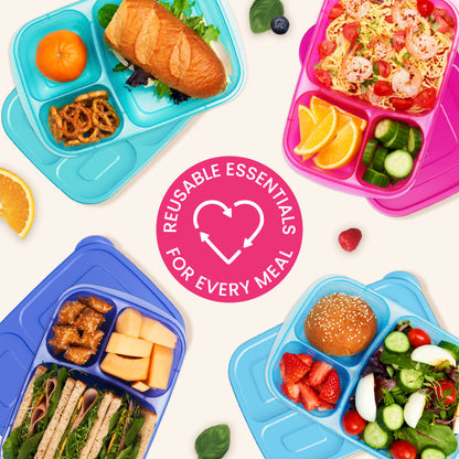 Bentgo® Easyboxes 4-Compartment Snack Containers 8-Piece Set - Jewel Brights | Reusable essentials for every meal
