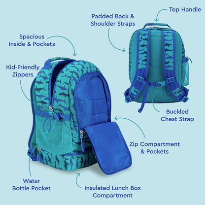 Bentgo® Kids Backpack & Lunch Bag | Sharks