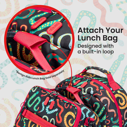 Bentgo Kids Prints Backpack - Sssnakes | Attach Your Lunch Bag - Designed With A Built-In Loop - Bentgo Kids Lunch Bag Sold Separately
