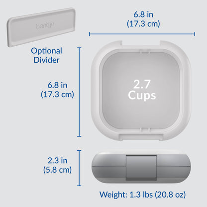 Bentgo® Chill Mini Lunch Box (2-Pack) - Crisp Grays | Product Dimensions