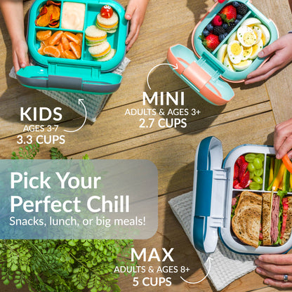 Bentgo® Chill Mini Lunch Box (2-Pack) - Crisp Grays | Pick Your Perfect Chill - Snacks, Lunch Or Big Meals!