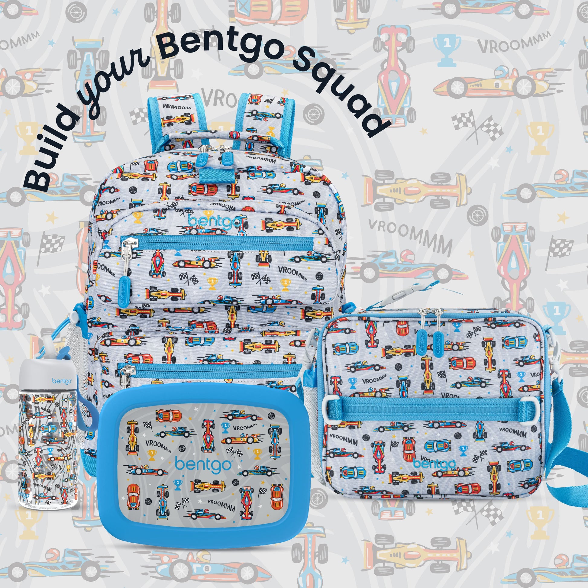 Bentgo Kids Prints Lunch Box - Race Cars | Build Your Bentgo Squad