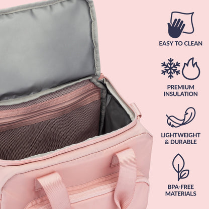 Bentgo® Insulated Lunch Bag - Soft Blush | Easy To Clean, Premium Lightweight & Durable, And Made With BPA-Free Materials