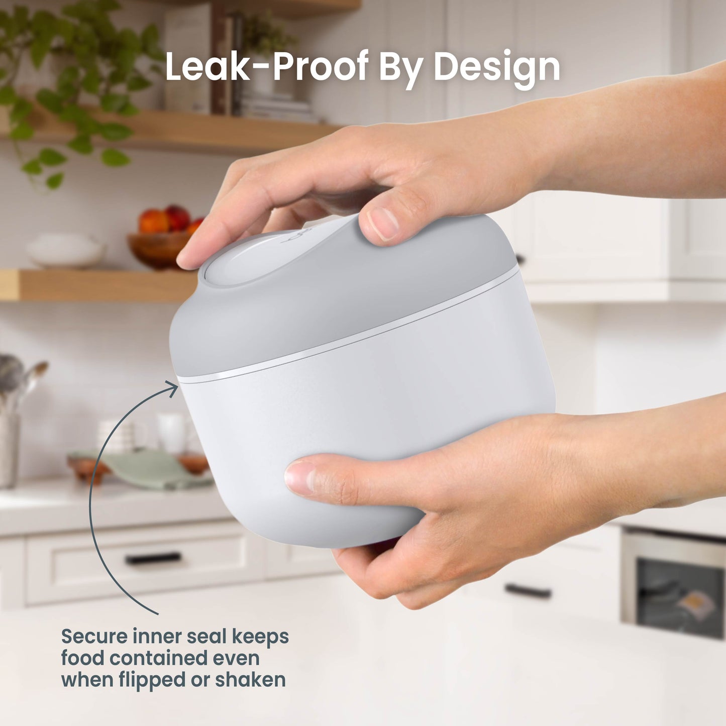 Bentgo® Bowl - Gray | Leak-Proof By Design - Secure Inner Seal Keeps Food Contained Even When Flipped Or Shaken