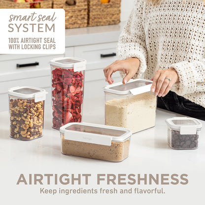 Bentgo® Pantry Airtight Dry Food Storage Containers (10-pcs) - Snow | Airtight Freshness - Keep Ingredients Fresh And Flavorful