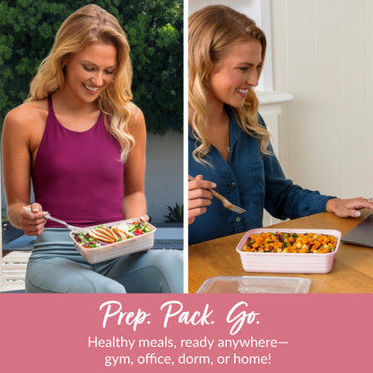 Bentgo® Prep 1-Compartment Meal Prep Containers (20-Piece) - Blush Pink | Prep. Pack. Go. - Healthy Meals, Ready Anywhere - Gym, Office, Dorm, Or Home!